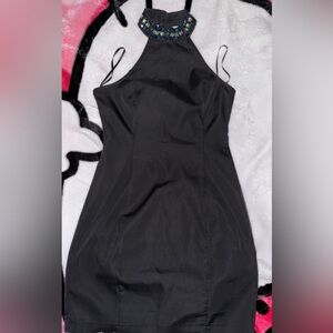 Black cocktail dress with lovely rinestone design